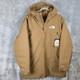 The North Face Mountain Range Down Parka Utility Brown Mens Large 600 Dry Vent