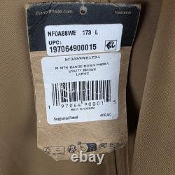 The North Face Mountain Range Down Parka Utility Brown Mens Large 600 Dry Vent