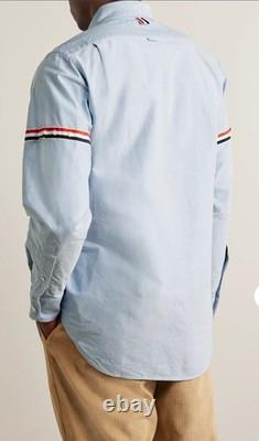 Thom Browne Oxford Shirt With Armbands Men's Blue Cotton $620, Sz 2 Or M, NWT