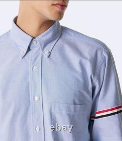 Thom Browne Oxford Shirt With Armbands Men's Blue Cotton $620, Sz 2 Or M, NWT