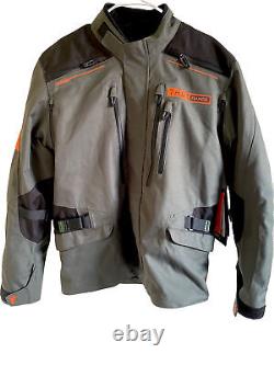 Thor Range Waterproof Motorcycle Jacket With Pads Army Green/Orange XL