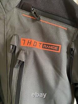 Thor Range Waterproof Motorcycle Jacket With Pads Army Green/Orange XL