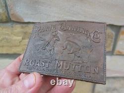 Tiffany Range Canning Co Roast Mutton Brass Belt Buckle Made USA Used NICE