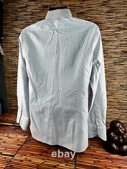 Tom Ford Men's Gray Houndstooth Long Sleeve Cotton Large Shirt MSRP $795