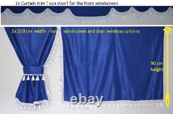 Truck Curtains Full Set- Blue/white Daf Scania Volvo Man Mercedes Iveco Renault