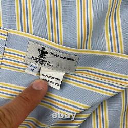 Turnbull & Asser Bespoke Men Dress Shirt Men 19.5 Neckline Blue Striped SS