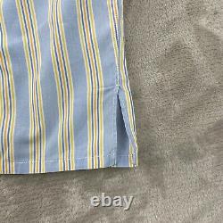 Turnbull & Asser Bespoke Men Dress Shirt Men 19.5 Neckline Blue Striped SS