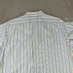 Turnbull & Asser Bespoke Men Dress Shirt Men 19.5 Neckline Blue Striped SS