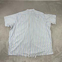 Turnbull & Asser Bespoke Men Dress Shirt Men 19.5 Neckline Blue Striped SS