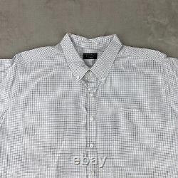 Turnbull & Asser Bespoke Men Dress Shirt Men 19.5 Neckline White Check SS