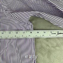 Turnbull & Asser Bespoke Men Dress Shirt Men 20 Neckline Purple White Striped