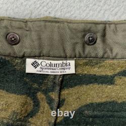 VINTAGE Columbia Pants Mens 40 Gallatin Range Green Camo Wool Nylon Blend Cargo