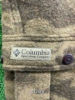 VTG Columbia Gallatin Range Brown Wool Camo Hunting Pants Mens Size 32