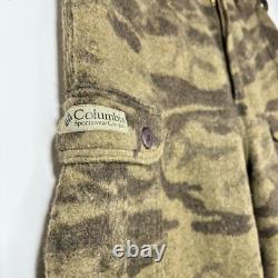 VTG Columbia Gallatin Range Pants Mens 38 x 35 Wool Blend Camo Cargo Hunting