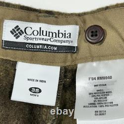 VTG Columbia Gallatin Range Pants Mens 38 x 35 Wool Blend Camo Cargo Hunting