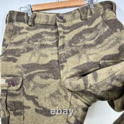 VTG Columbia Gallatin Range Pants Mens 38 x 35 Wool Blend Camo Cargo Hunting