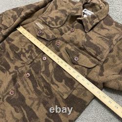 VTG Columbia Gallatin Range Wool Camo Hunting Shooting Mens Shirt Jacket Size M