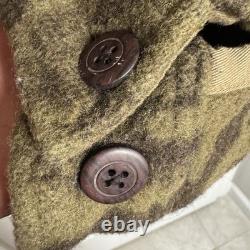 VTG Columbia MENS Large Gallatin Range Wool Blend Camo Full Zip Hooded Jacket