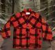 Vtg Filson Double Mackinaw Cape Cruiser-buffalo Plaid Red-medium-free Shpn-euc