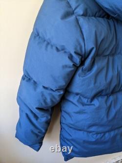Vintage 80s North Face Brooks Range Down Parka Jacket Men's Size (S) Blue Yellow