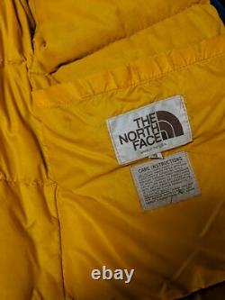 Vintage 80s North Face Brooks Range Down Parka Jacket Men's Size (S) Blue Yellow