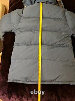 Vintage 80s North Face Brooks Range Down Parka Jacket Men's Size (S) Blue Yellow