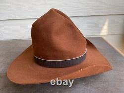 Vintage Antique Rugged Old West Bailey Cowboy Hat 7 1/8 Open Range Tom Mix Gus