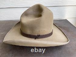 Vintage Antique Rugged Old West Resistol Cowboy Hat 7 1/8 Open Range Tom Mix Gus