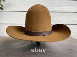 Vintage Antique Rugged Old West Stetson Cowboy Hat 7 1/8 Open Range Tom Mix Gus