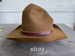 Vintage Antique Rugged Old West Stevens Cowboy Hat 7 1/8 Open Range Tom Mix Gus