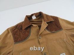Vintage Carhartt Shooting Bird Hunting Jacket Large Canvas Game Pouch Coat 80s