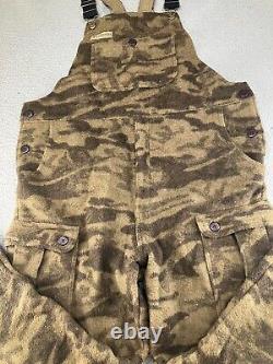 Vintage Columbia Bib Overalls Mens Medium Brown Wool Gallatin Range Camo Hunting