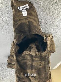 Vintage Columbia Bib Overalls Mens Medium Brown Wool Gallatin Range Camo Hunting