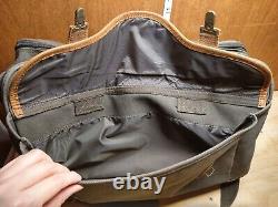 Vintage Green Wax Cloth Canvas Leather NRA Sport Duffle Range Bag Buckle 12x17
