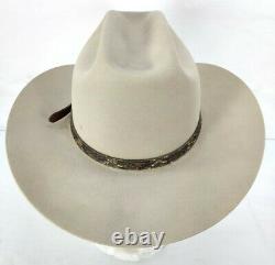 Vintage John B. Stetson 4X Beaver Range Cowboy Hat Gray With Snakeskin Band 56 7