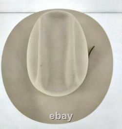 Vintage John B. Stetson 4X Beaver Range Cowboy Hat Gray With Snakeskin Band 56 7