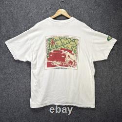 Vintage Land Rover Shirt Mens XL White 90s Safari Outdoors Nature Portrait Art