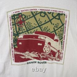 Vintage Land Rover Shirt Mens XL White 90s Safari Outdoors Nature Portrait Art