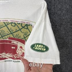 Vintage Land Rover Shirt Mens XL White 90s Safari Outdoors Nature Portrait Art