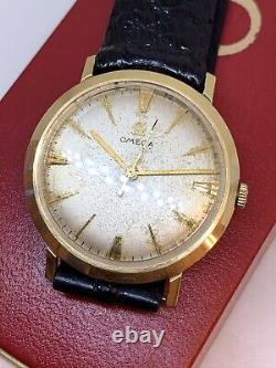 Vintage Omega 14K Solid Gold With Box NOS Vintage Gen Alligator Band Gift Idea