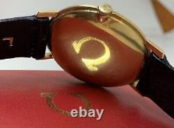 Vintage Omega 14K Solid Gold With Box NOS Vintage Gen Alligator Band Gift Idea