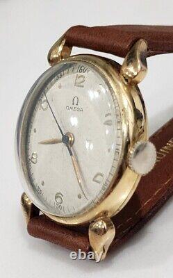 Vintage Omega 1940s WWII Military Tear Drop Cal. R17.8 Men's Watch Serviced