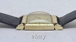 Vintage Omega Solid Gold Rectangular Case Driver Watch Swivel Lugs Prof. Srvc'd