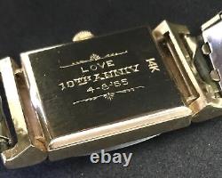 Vintage Omega Solid Gold Rectangular Case Driver Watch Swivel Lugs Prof. Srvc'd