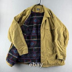 Vintage Patagonia Work Range Chore Coat Mens 2XL Tan Aztec Fleece Lined 90s 1996