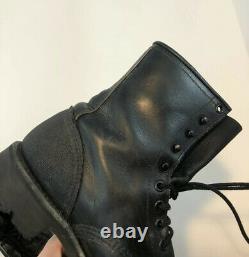 Vintage Red Wing Black Leather Heritage Work Boots Iron Range Mens Size 7D
