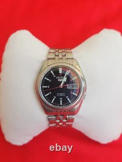 Vintage Seiko 5 Automatic Rally Range Racer Stainless Steel Men's Wrist Watch