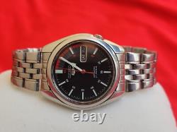 Vintage Seiko 5 Automatic Rally Range Racer Stainless Steel Men's Wrist Watch