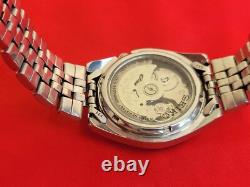 Vintage Seiko 5 Automatic Rally Range Racer Stainless Steel Men's Wrist Watch