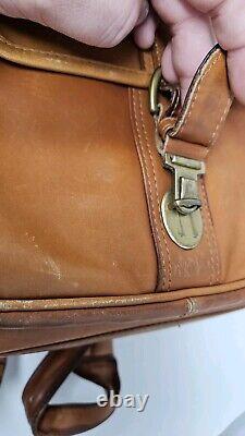 Vintage Tumi Dakota Rare Brown Range Steer Hide Leather Backpack Bag Excellent